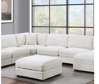 L120 Violet Beige sectional sofa with ottoman in modern living room, 11% discount, sale price $1,699.00